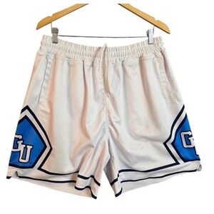 19Nine Hardwood History Georgetown Hoyas Basketball Shorts Mens XL White Blue